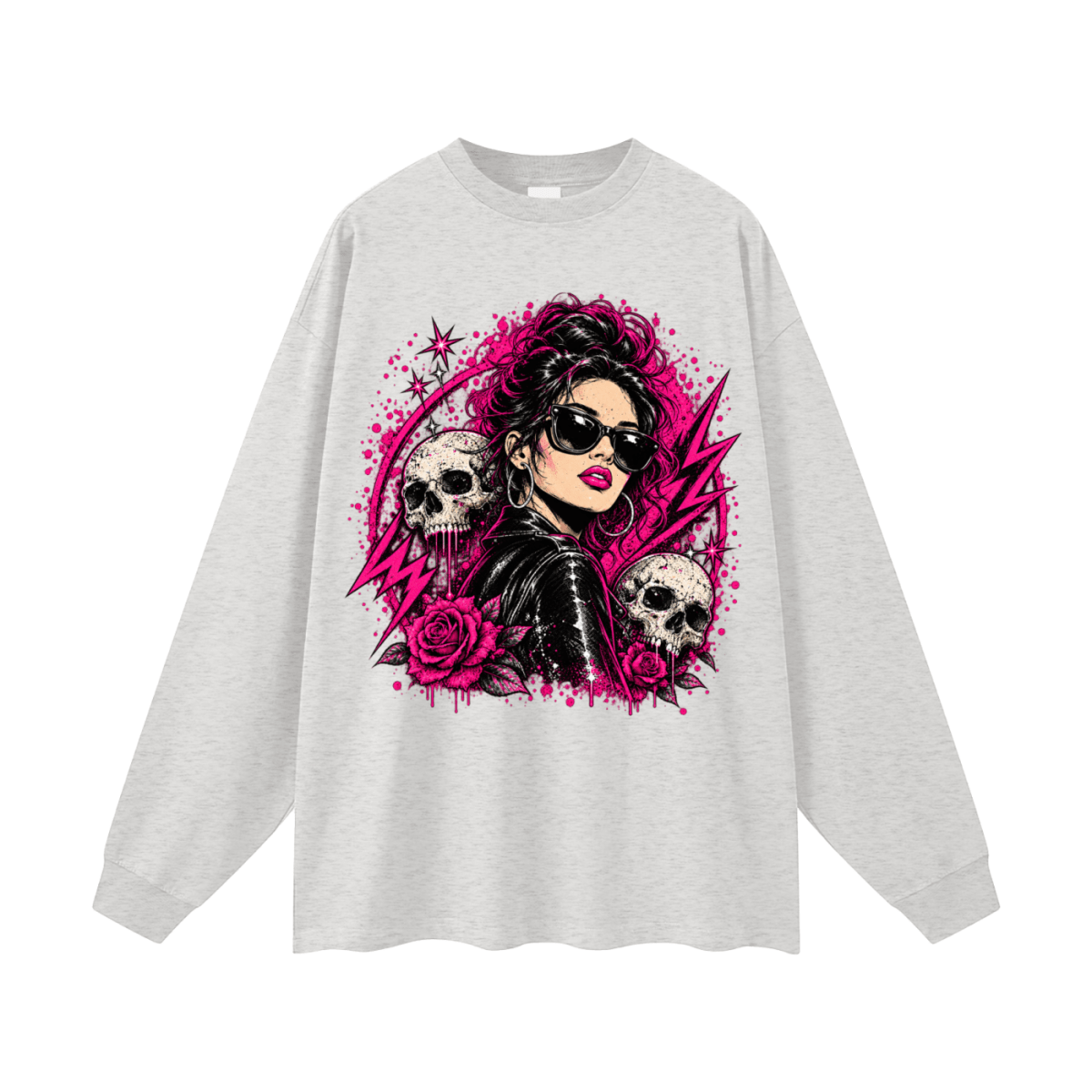 Bad Decisions Baddie Skull Oversized Long Sleeve T-Shirt - Shirt Habit