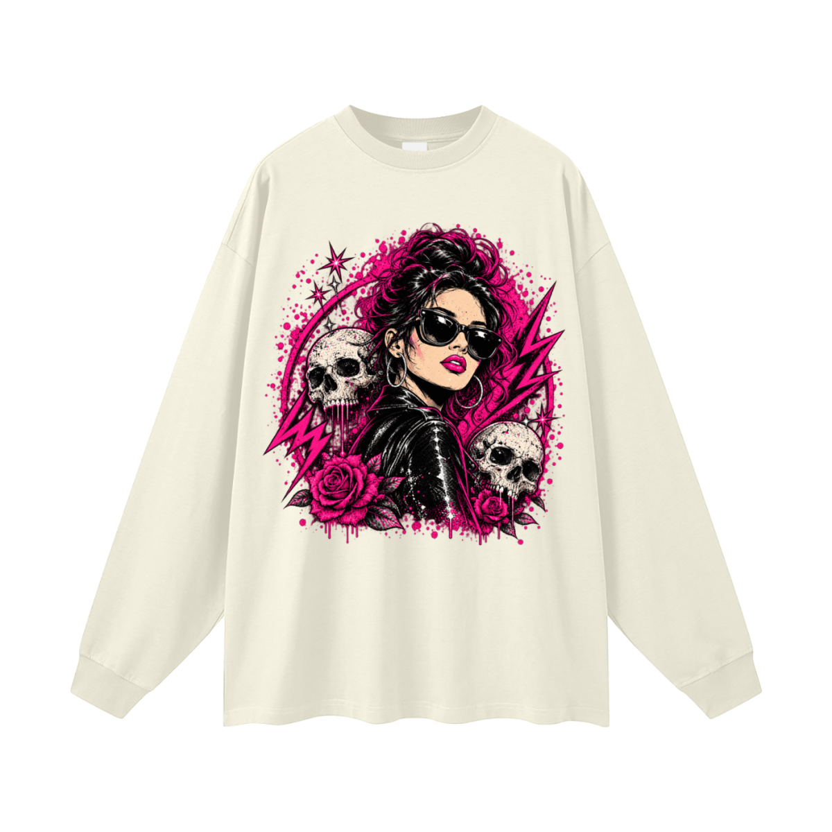 Bad Decisions Baddie Skull Oversized Long Sleeve T-Shirt - Shirt Habit