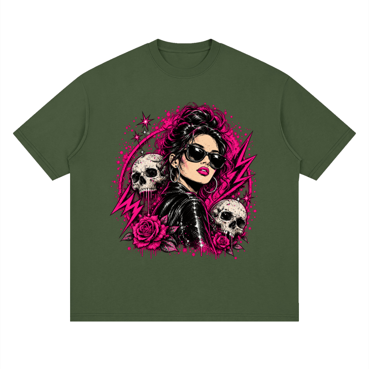 Bad Decisions Baddie Skull Streetwear Loose Drop Shoulder T-Shirt - Shirt Habit