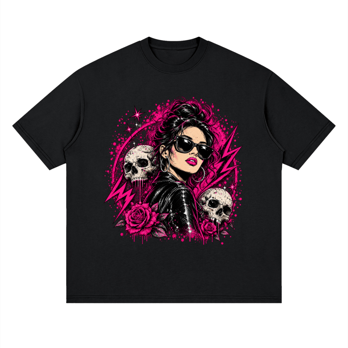 Bad Decisions Baddie Skull Streetwear Loose Drop Shoulder T-Shirt - Shirt Habit
