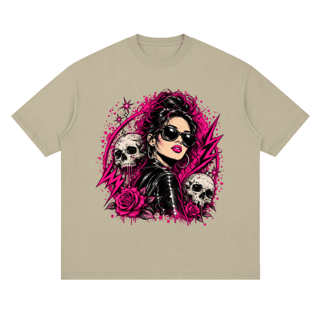 Bad Decisions Baddie Skull Streetwear Loose Drop Shoulder T-Shirt - Shirt Habit