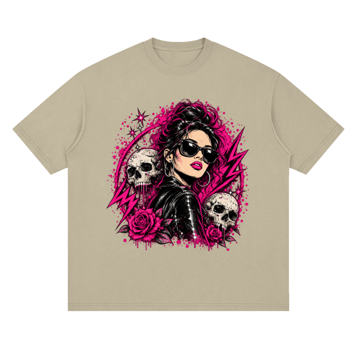 Bad Decisions Baddie Skull Streetwear Loose Drop Shoulder T-Shirt - Shirt Habit