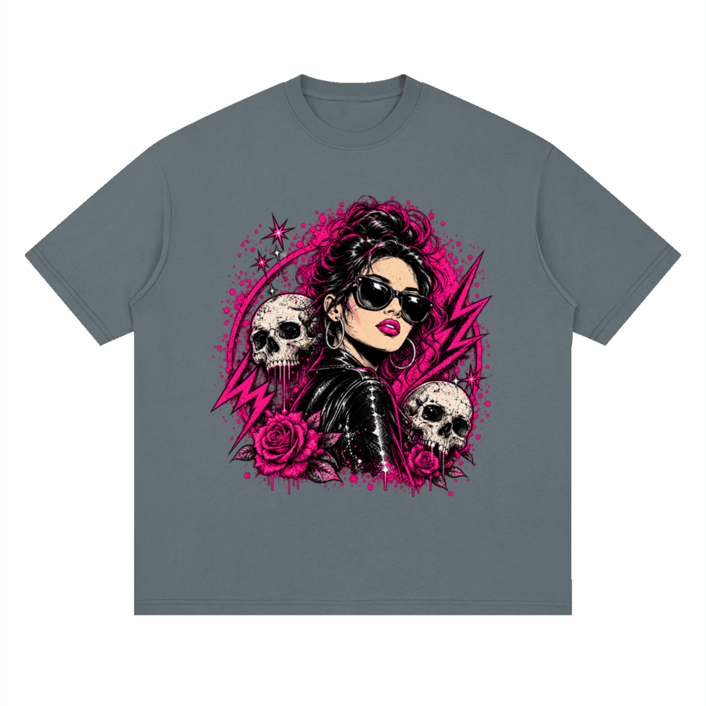 Bad Decisions Baddie Skull Streetwear Loose Drop Shoulder T-Shirt - Shirt Habit