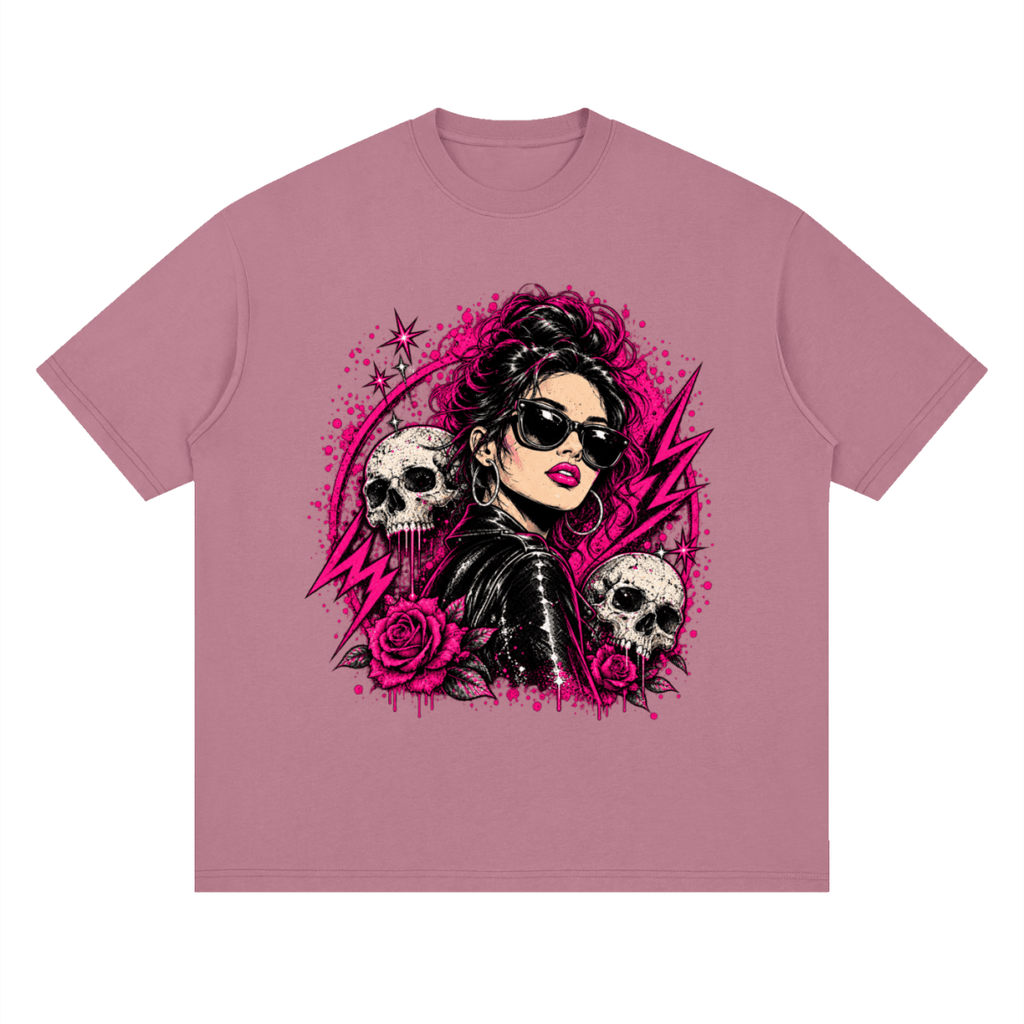 Bad Decisions Baddie Skull Streetwear Loose Drop Shoulder T-Shirt - Shirt Habit