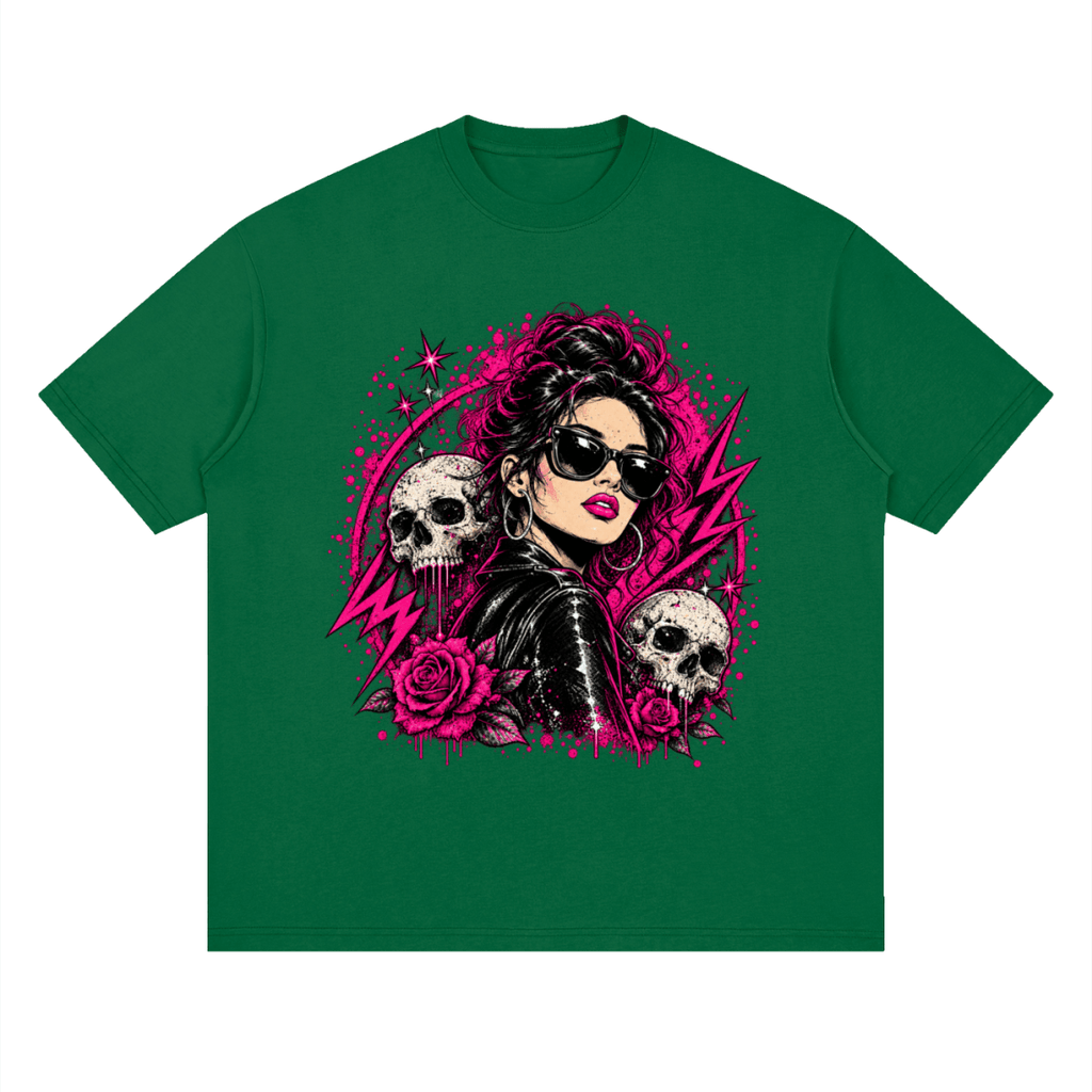 Bad Decisions Baddie Skull Streetwear Loose Drop Shoulder T-Shirt - Shirt Habit
