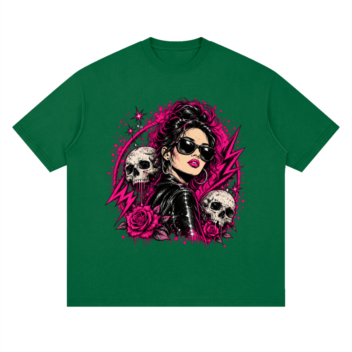 Bad Decisions Baddie Skull Streetwear Loose Drop Shoulder T-Shirt - Shirt Habit