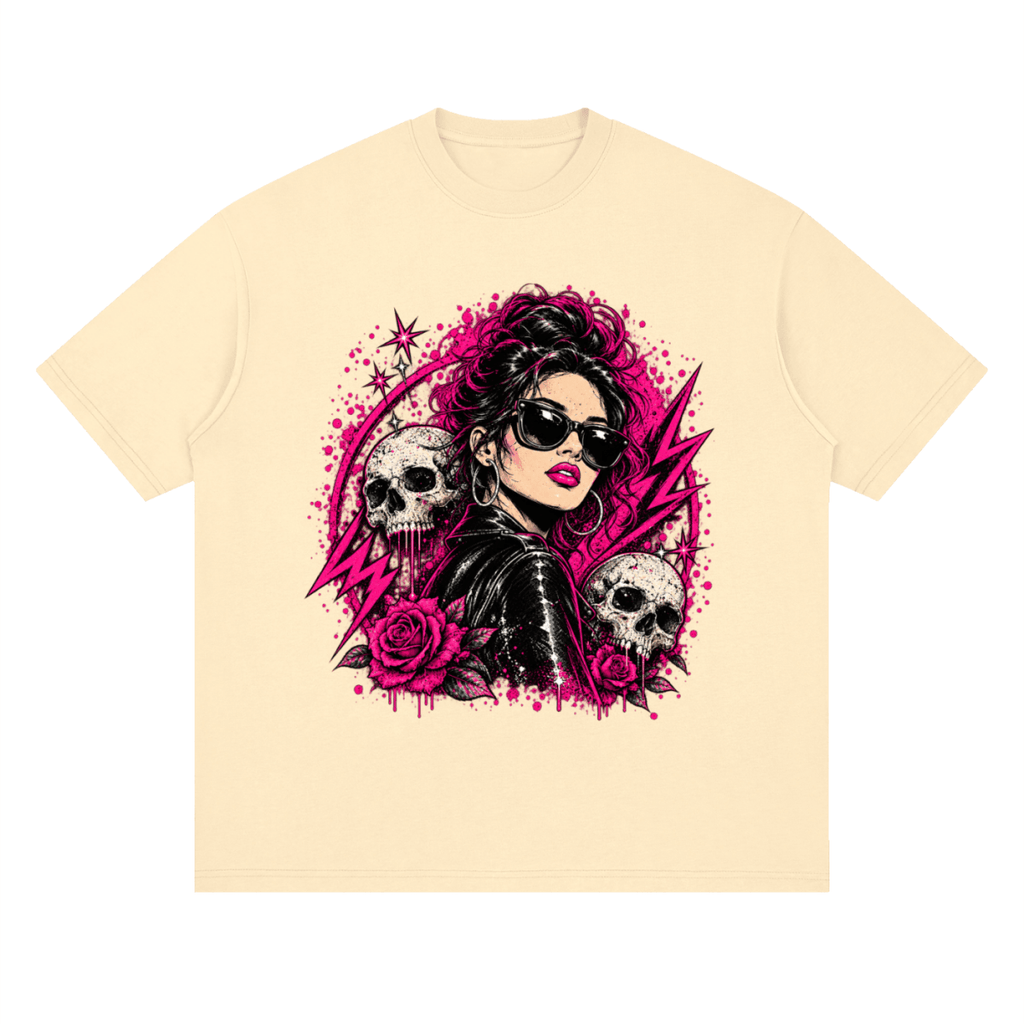 Bad Decisions Baddie Skull Streetwear Loose Drop Shoulder T-Shirt - Shirt Habit