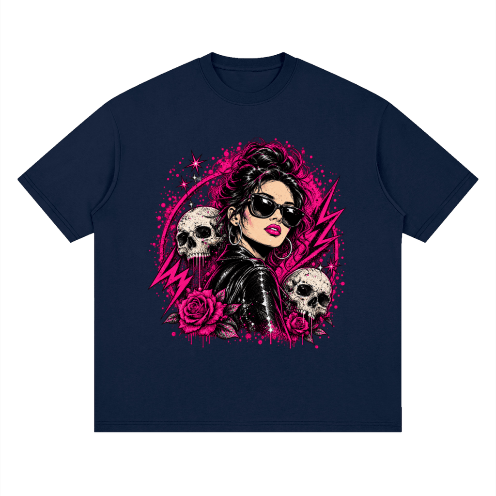 Bad Decisions Baddie Skull Streetwear Loose Drop Shoulder T-Shirt - Shirt Habit