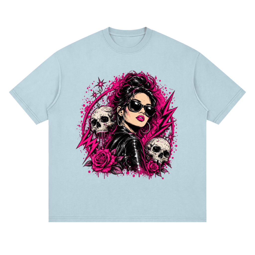 Bad Decisions Baddie Skull Streetwear Loose Drop Shoulder T-Shirt - Shirt Habit