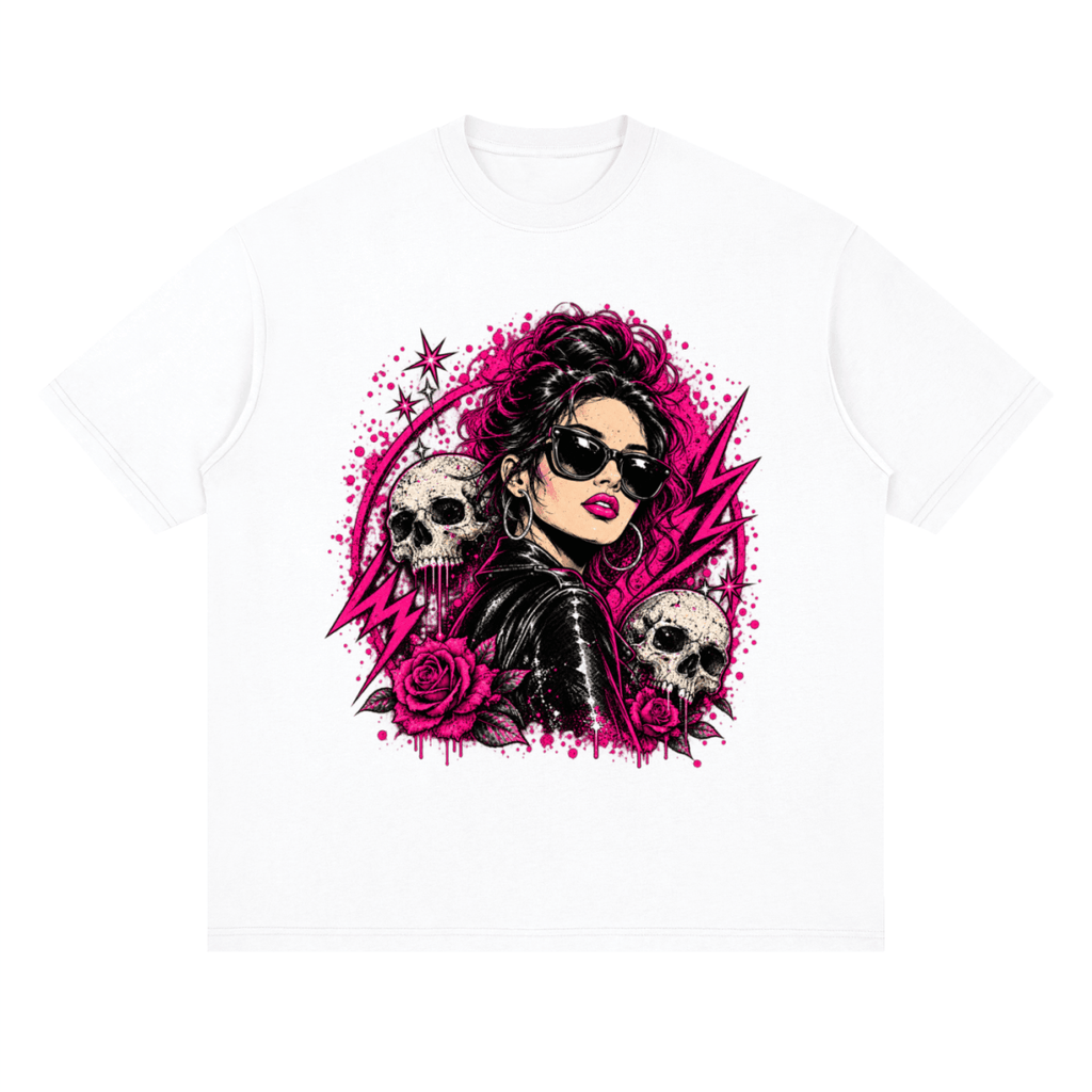 Bad Decisions Baddie Skull Streetwear Loose Drop Shoulder T-Shirt - Shirt Habit