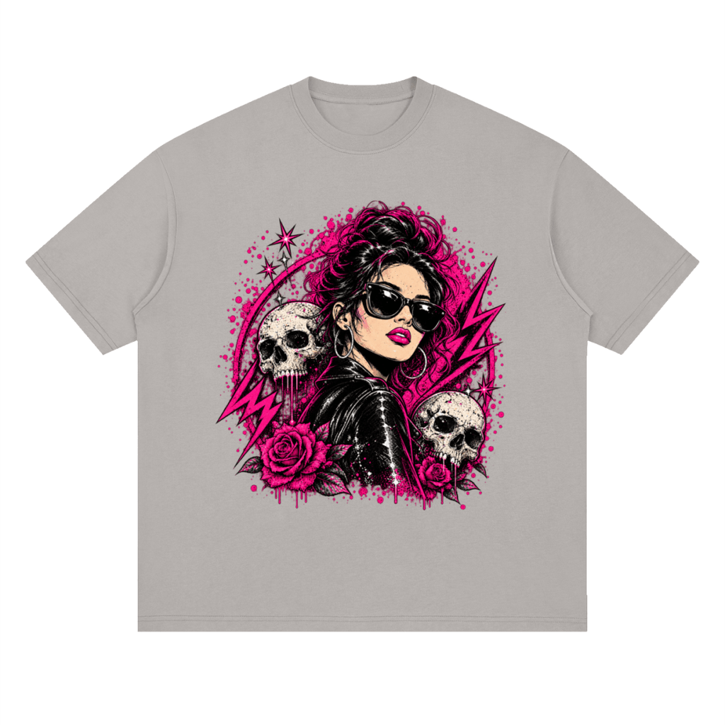 Bad Decisions Baddie Skull Streetwear Loose Drop Shoulder T-Shirt - Shirt Habit