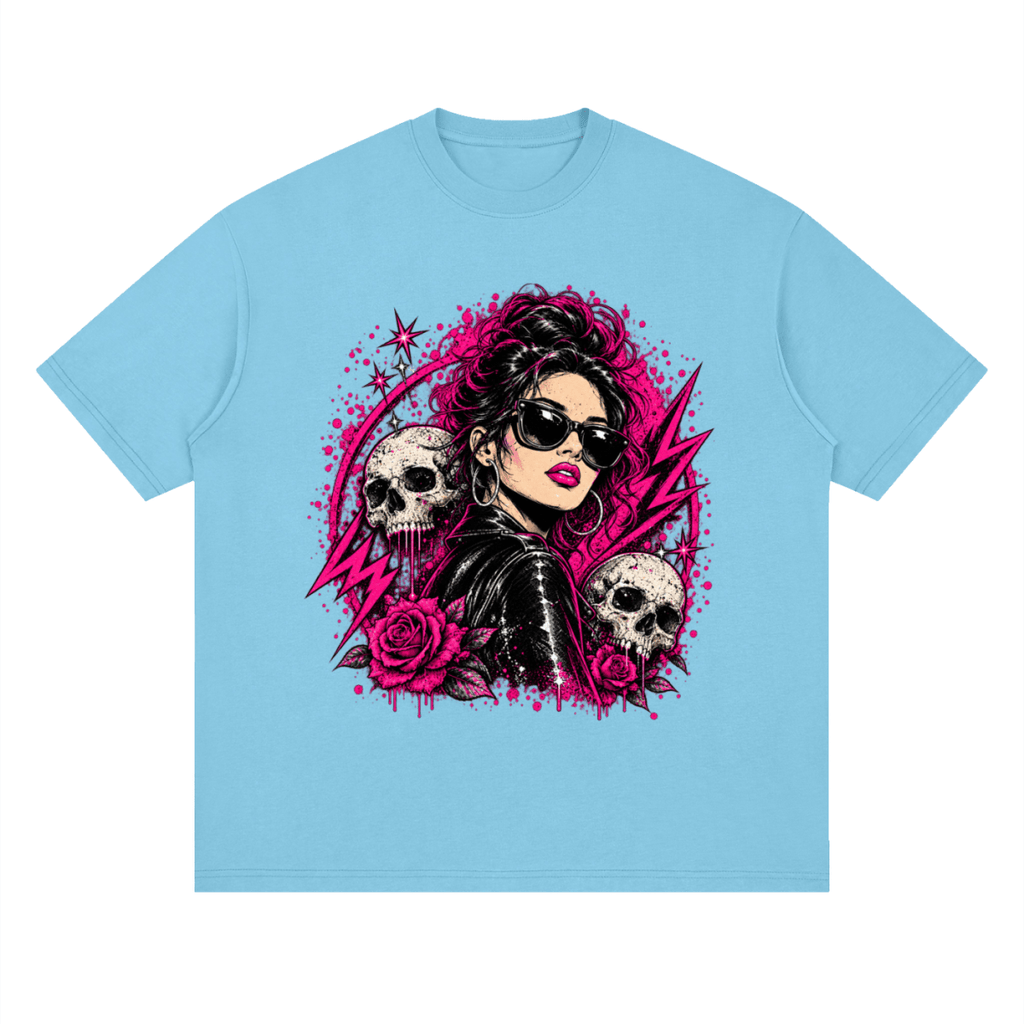 Bad Decisions Baddie Skull Streetwear Loose Drop Shoulder T-Shirt - Shirt Habit