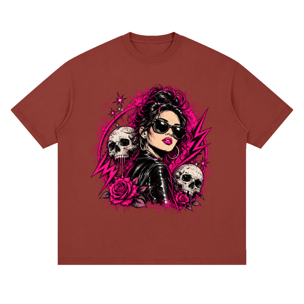 Bad Decisions Baddie Skull Streetwear Loose Drop Shoulder T-Shirt - Shirt Habit