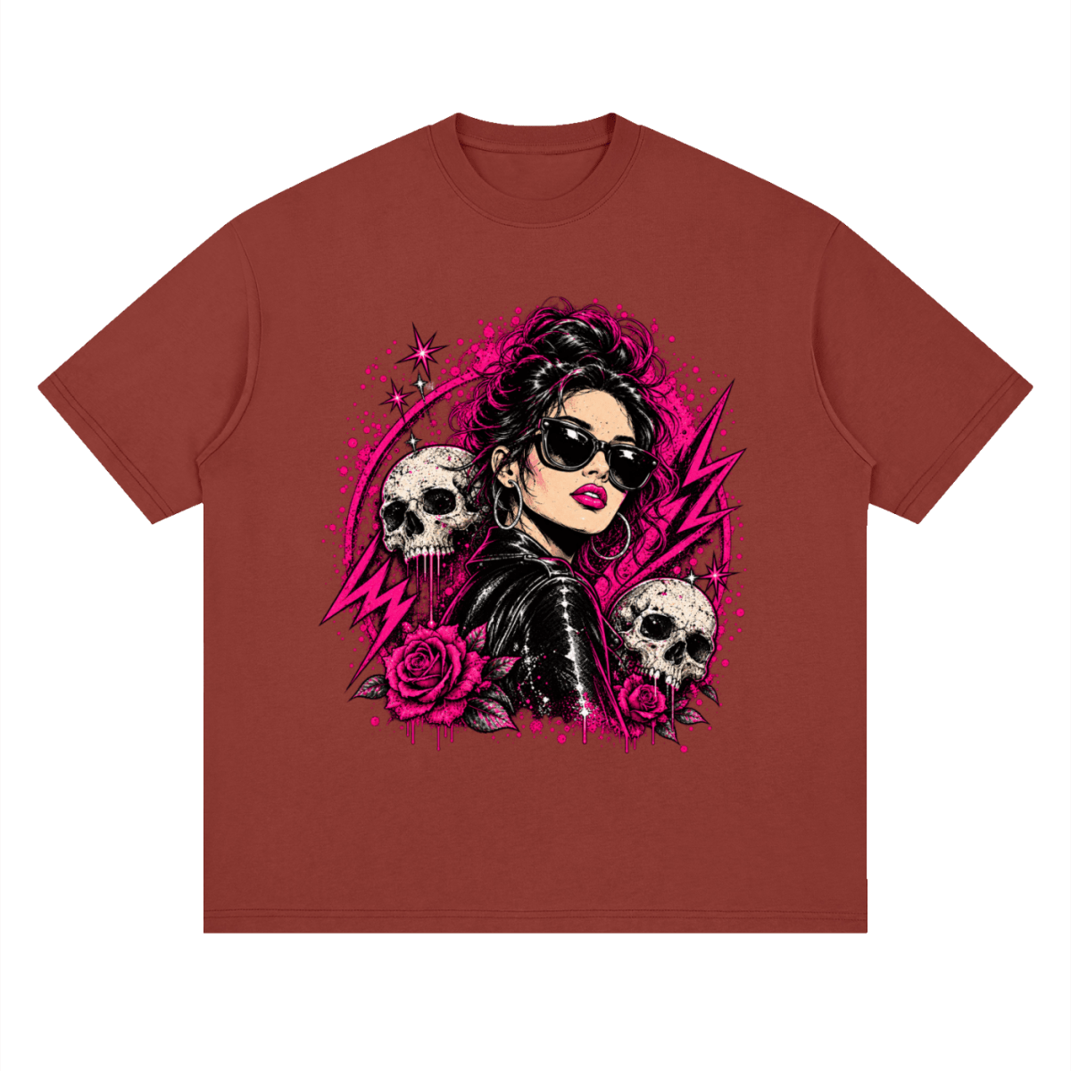 Bad Decisions Baddie Skull Streetwear Loose Drop Shoulder T-Shirt - Shirt Habit