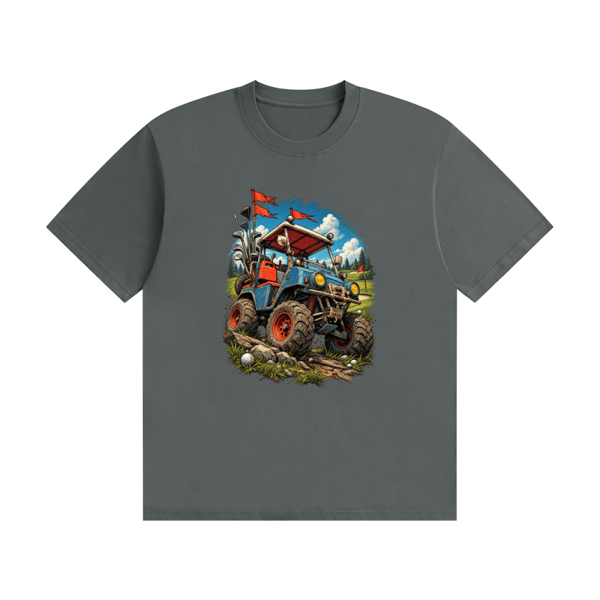 Battle-Hardened Golf Cart Unisex Seamless Cotton T-Shirt - Shirt Habit