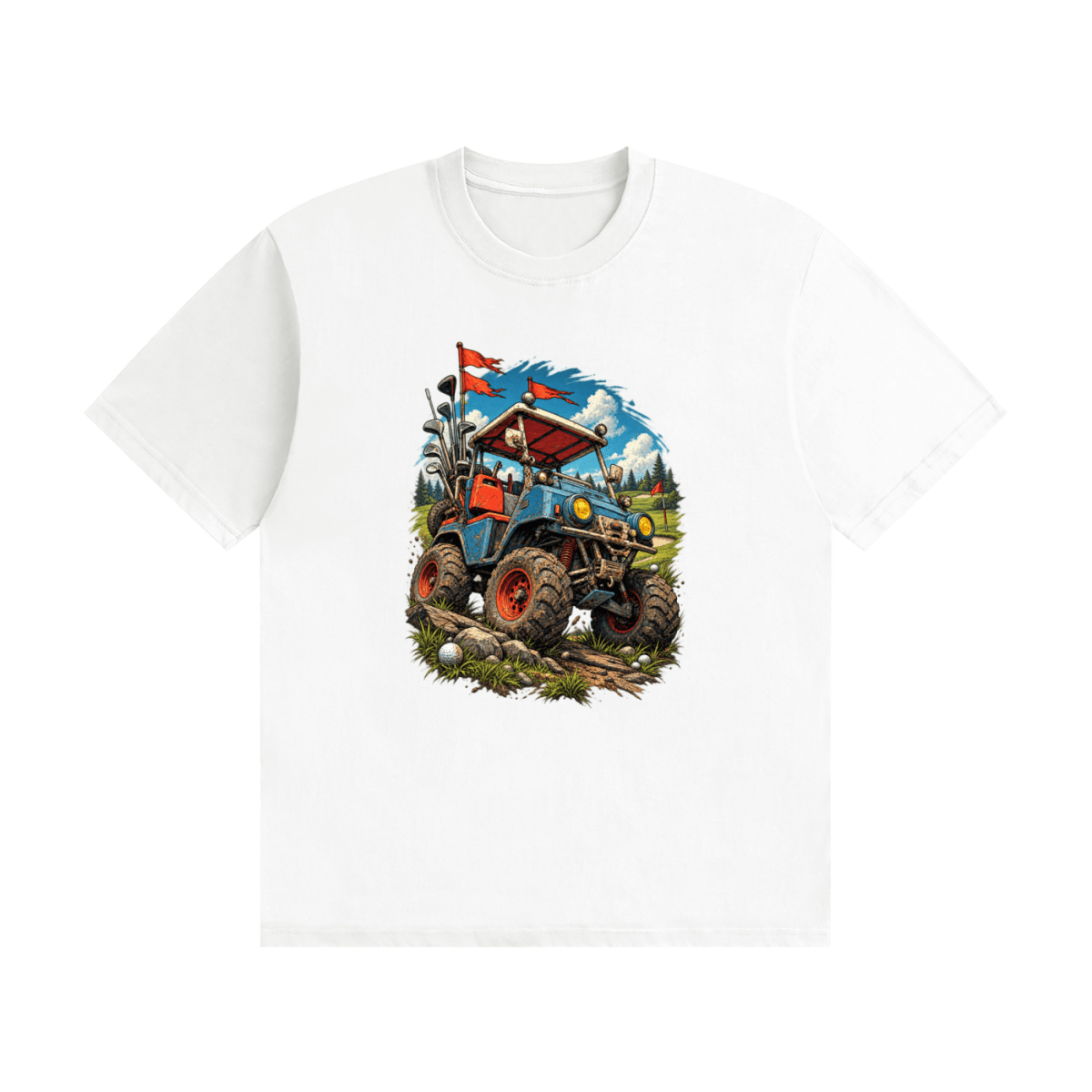 Battle-Hardened Golf Cart Unisex Seamless Cotton T-Shirt - Shirt Habit