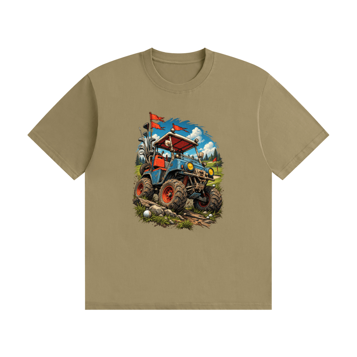 Battle-Hardened Golf Cart Unisex Seamless Cotton T-Shirt - Shirt Habit