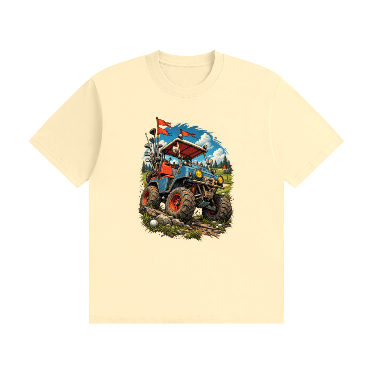 Battle-Hardened Golf Cart Unisex Seamless Cotton T-Shirt - Shirt Habit