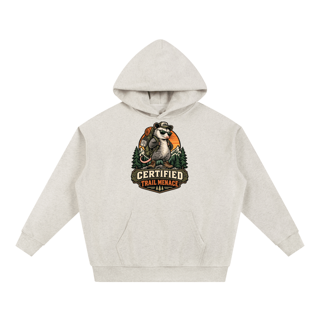 Certified Trail Menace Possum Hiking Essential Heavyweight Hoodie - Shirt Habit