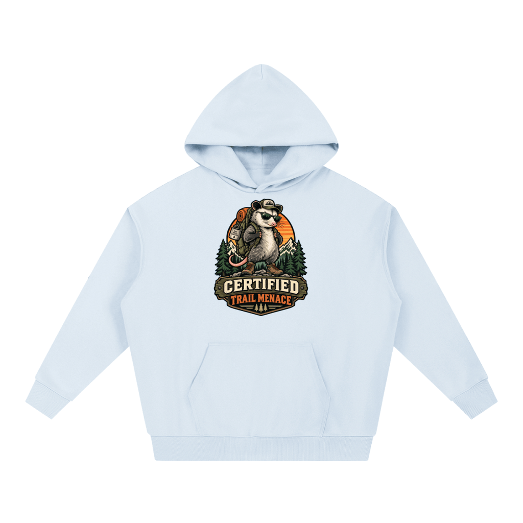 Certified Trail Menace Possum Hiking Essential Heavyweight Hoodie - Shirt Habit