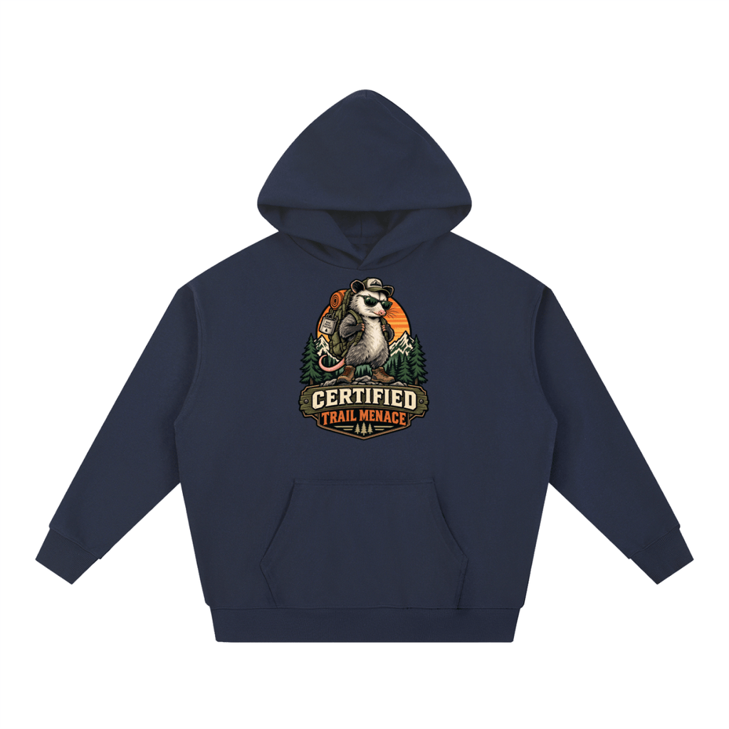 Certified Trail Menace Possum Hiking Essential Heavyweight Hoodie - Shirt Habit