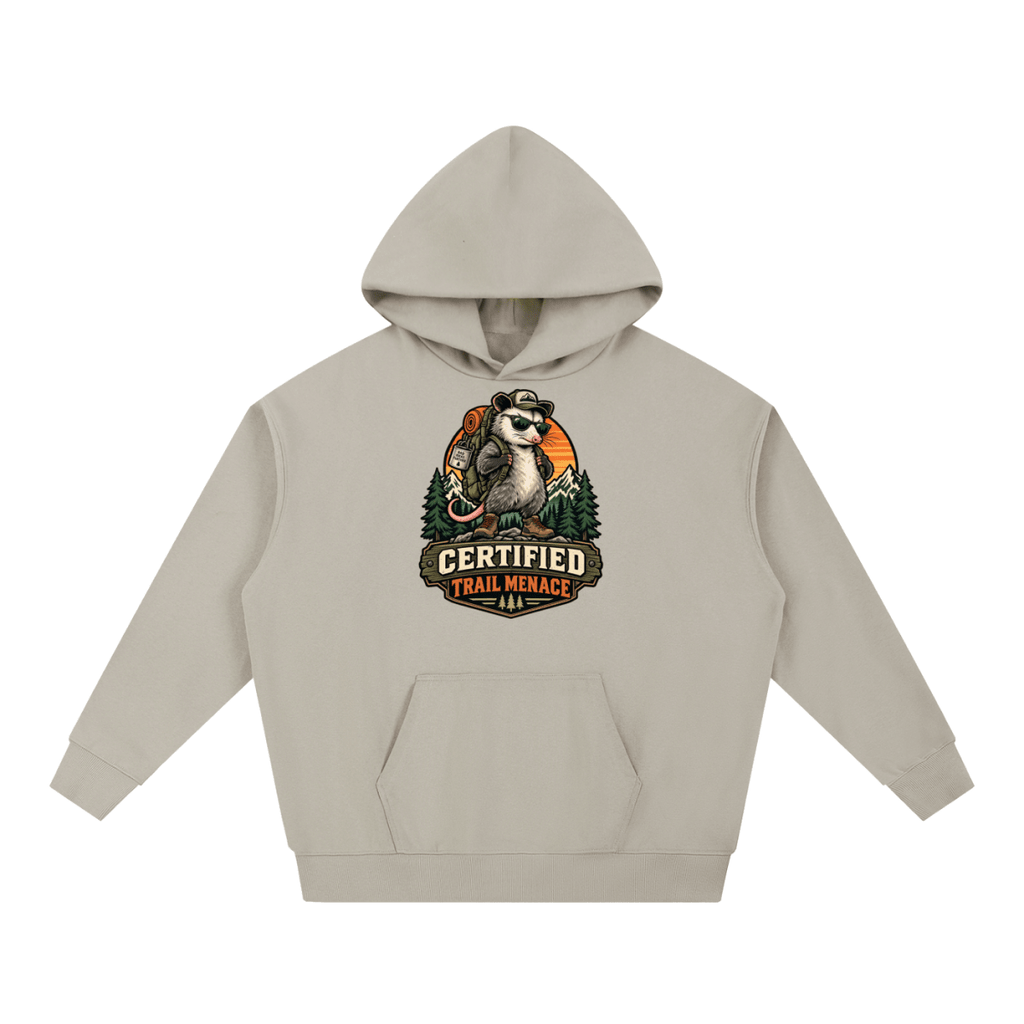 Certified Trail Menace Possum Hiking Essential Heavyweight Hoodie - Shirt Habit