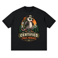 Certified Trail Menace Possum Hiking Streetwear Loose Drop Shoulder T-Shirt