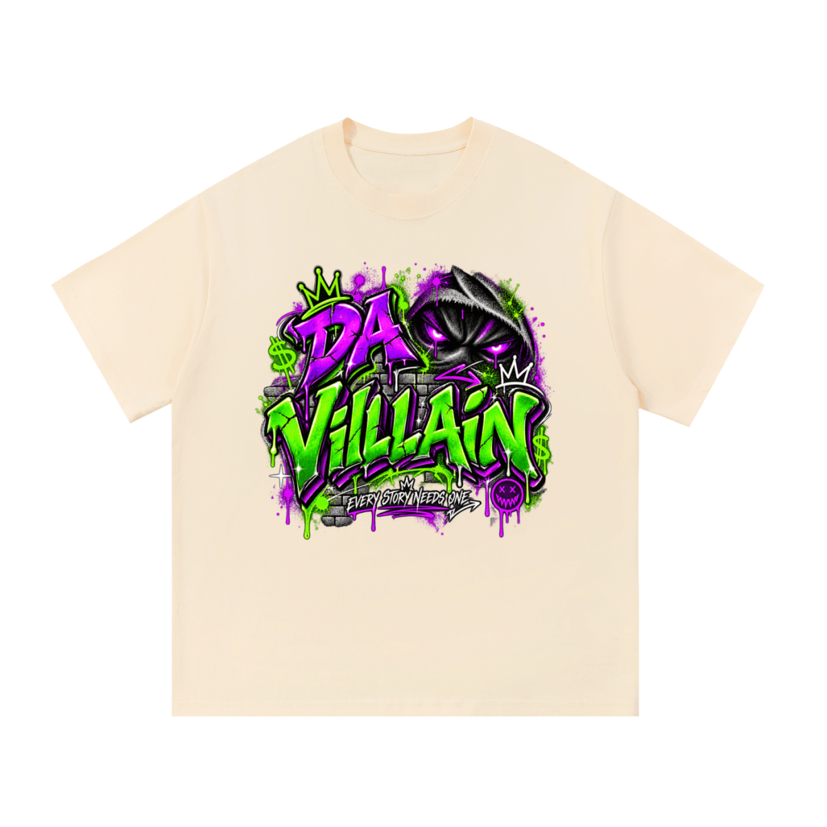 Da Villain Graffiti Essential Cotton T-Shirt - Shirt Habit