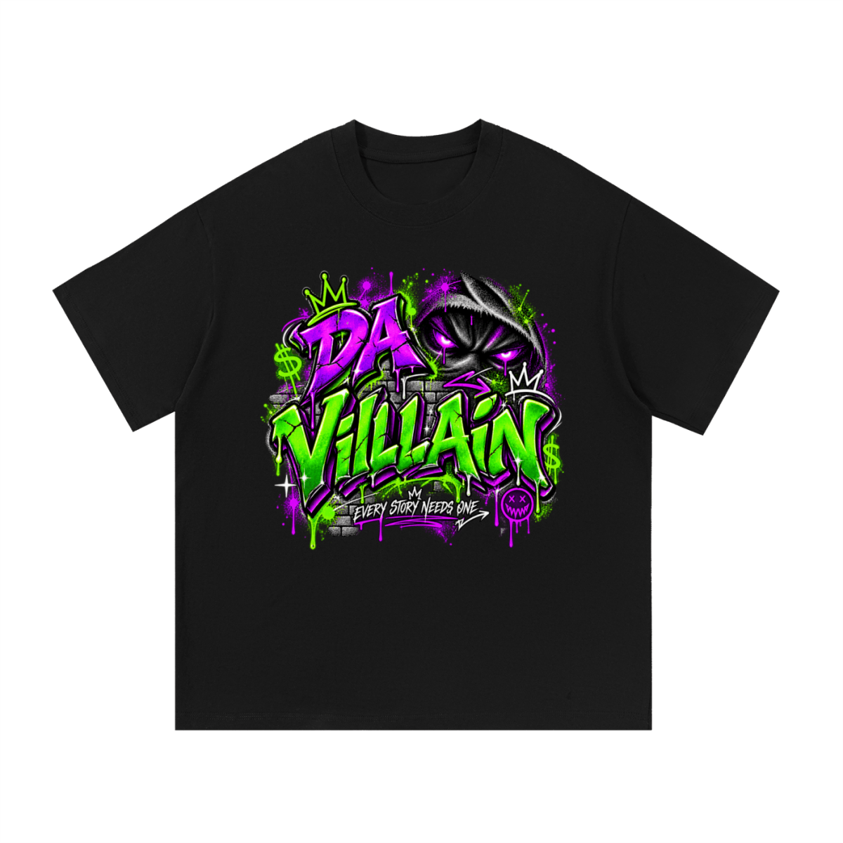 Da Villain Graffiti Essential Cotton T-Shirt - Shirt Habit