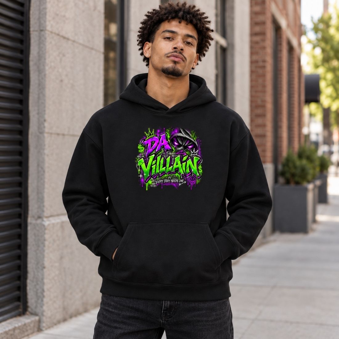 Da Villain Graffiti Essential Heavyweight Hoodie - Shirt Habit