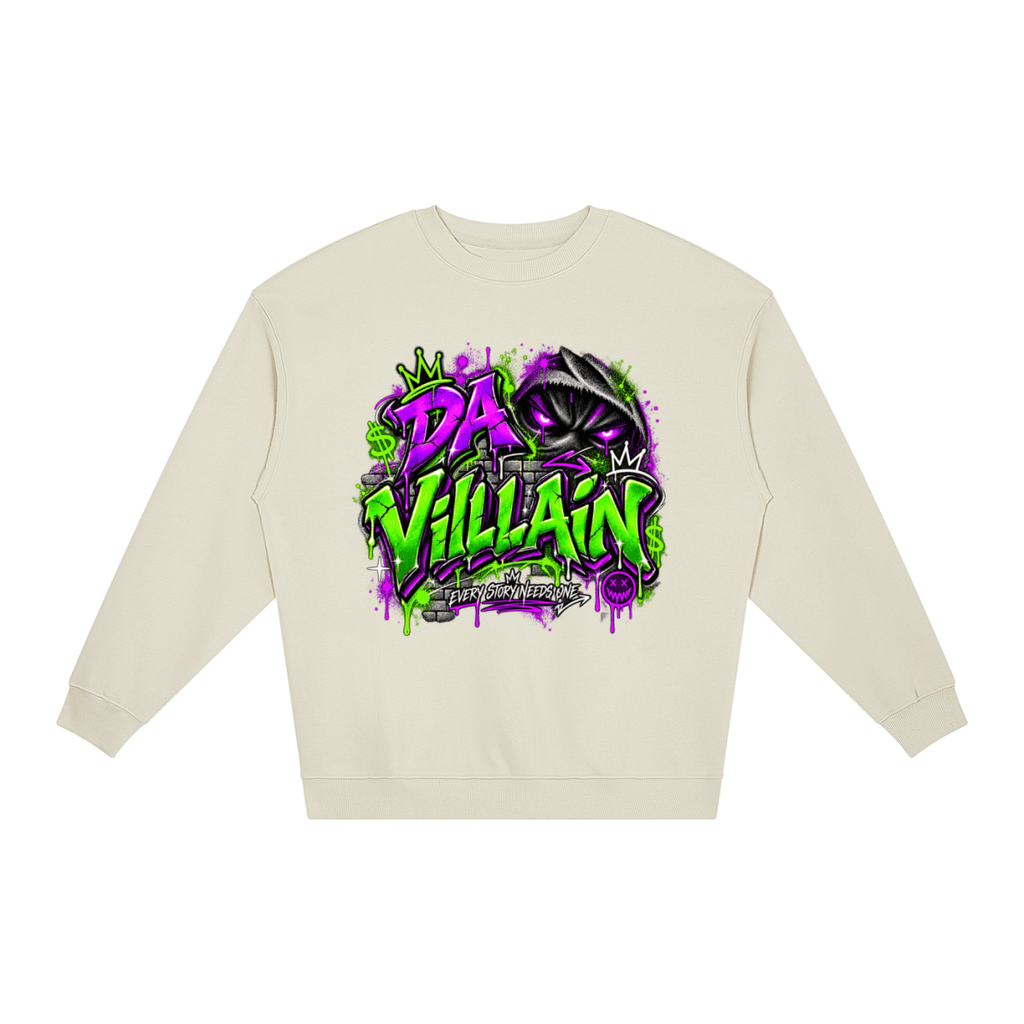 Da Villain Graffiti Loose Crewneck Sweatshirt - Shirt Habit