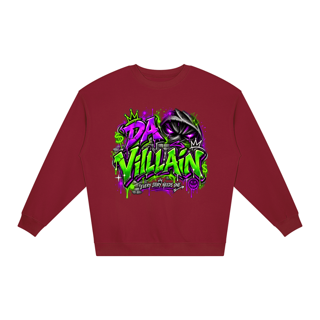 Da Villain Graffiti Loose Crewneck Sweatshirt - Shirt Habit