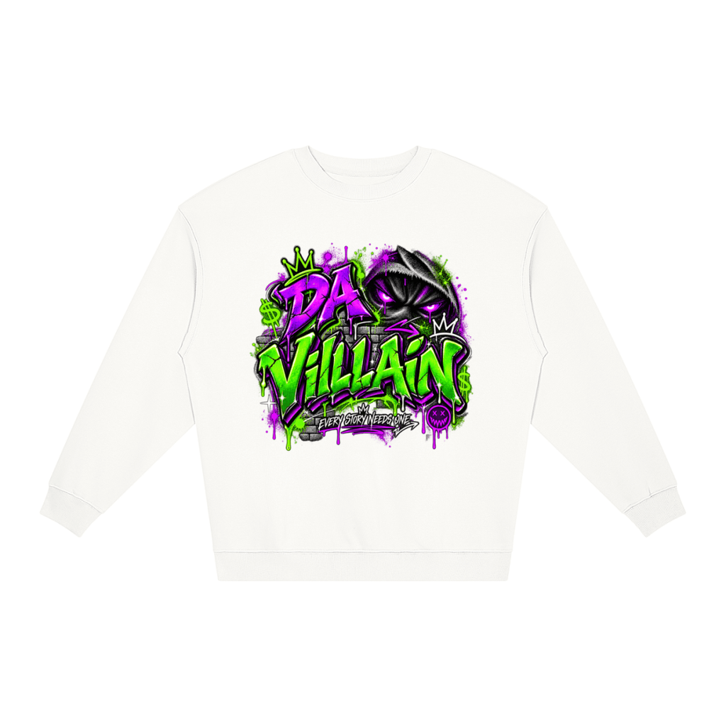 Da Villain Graffiti Loose Crewneck Sweatshirt - Shirt Habit