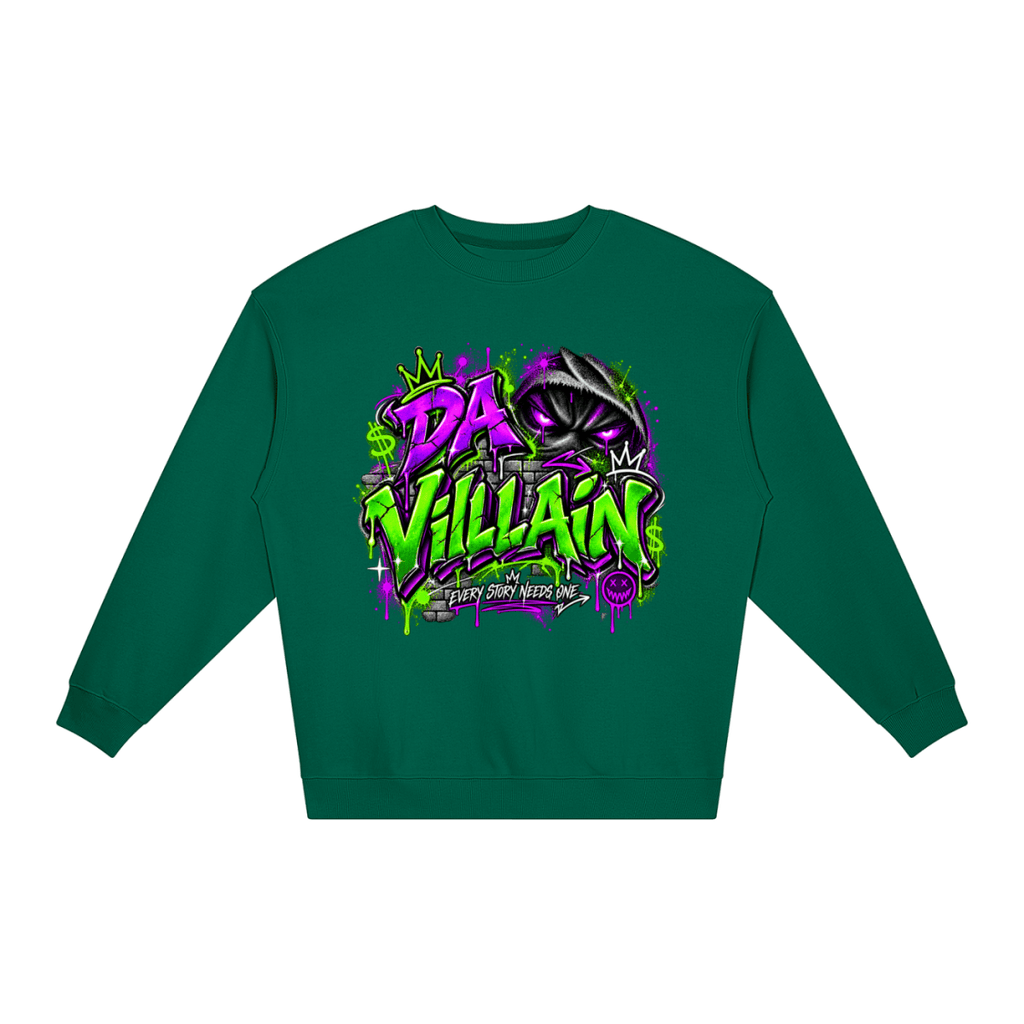 Da Villain Graffiti Loose Crewneck Sweatshirt - Shirt Habit