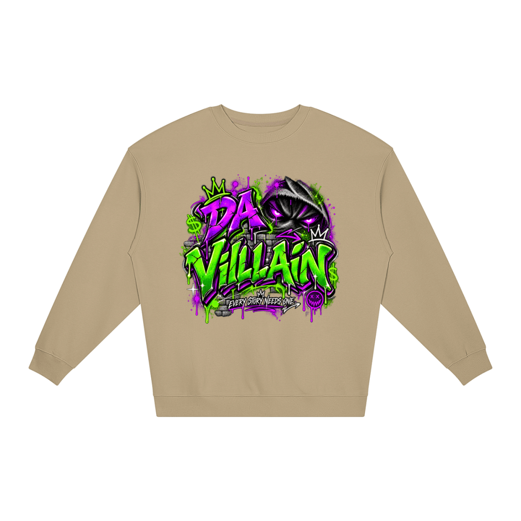 Da Villain Graffiti Loose Crewneck Sweatshirt - Shirt Habit