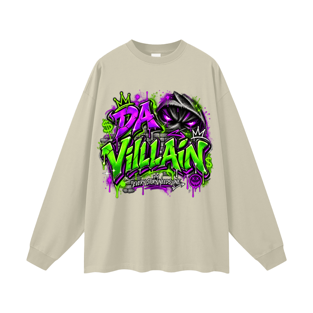 Da Villain Graffiti Oversized Long Sleeve T-Shirt - Shirt Habit