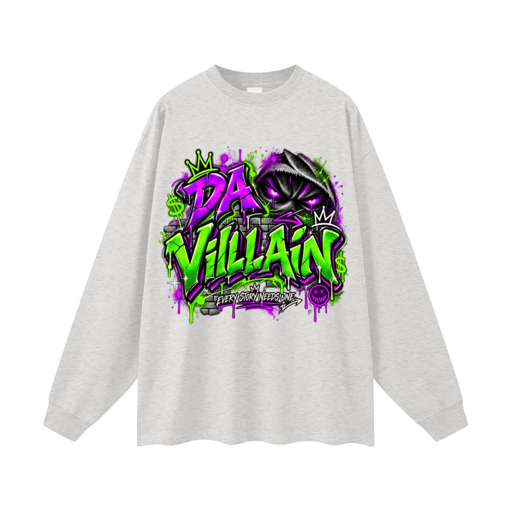 Da Villain Graffiti Oversized Long Sleeve T-Shirt - Shirt Habit