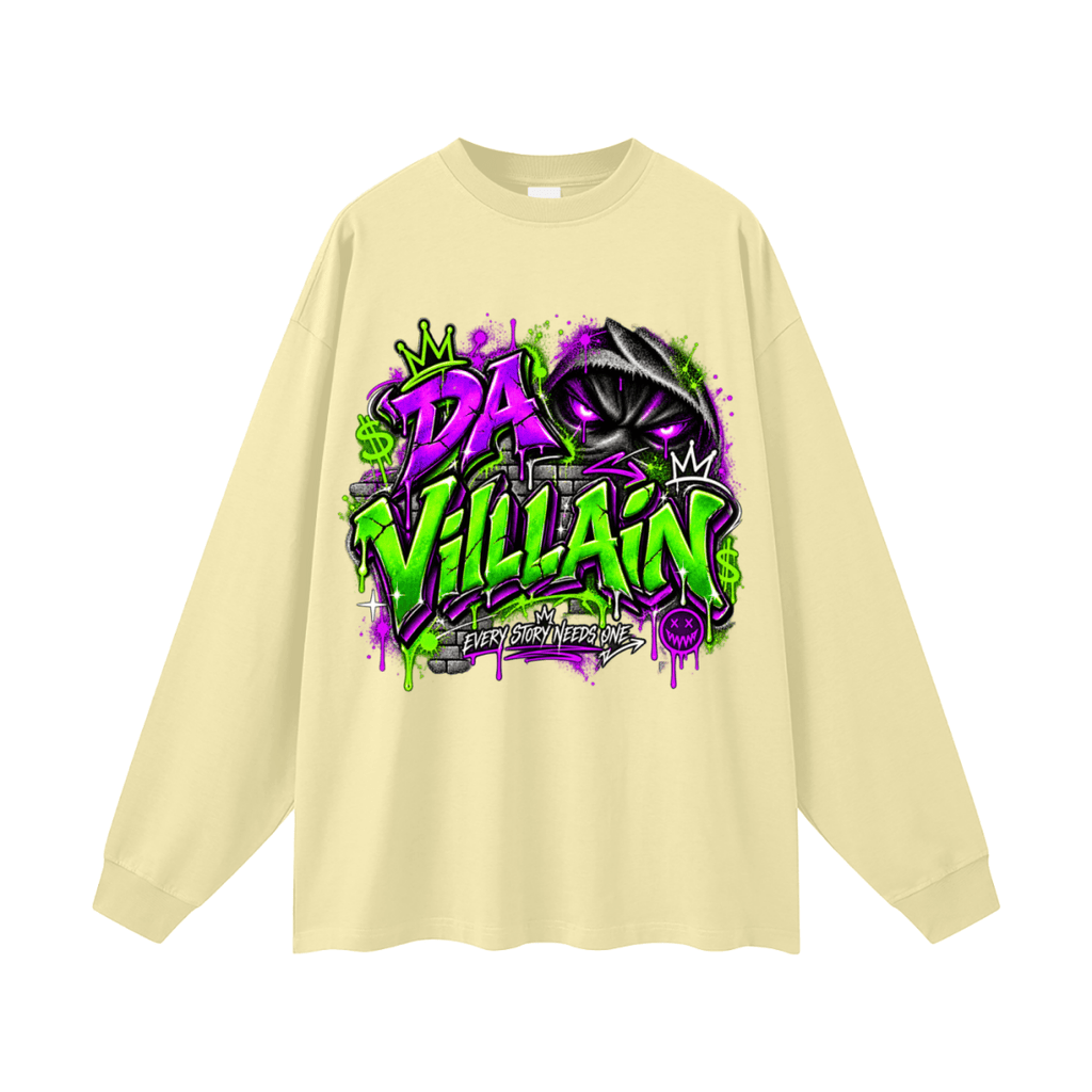 Da Villain Graffiti Oversized Long Sleeve T-Shirt - Shirt Habit