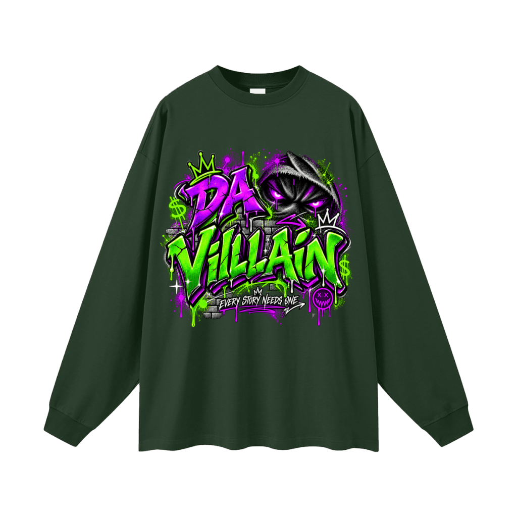 Da Villain Graffiti Oversized Long Sleeve T-Shirt - Shirt Habit