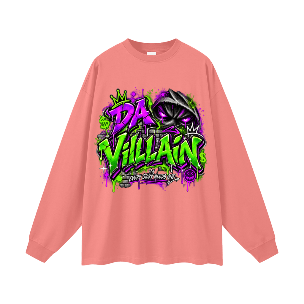 Da Villain Graffiti Oversized Long Sleeve T-Shirt - Shirt Habit