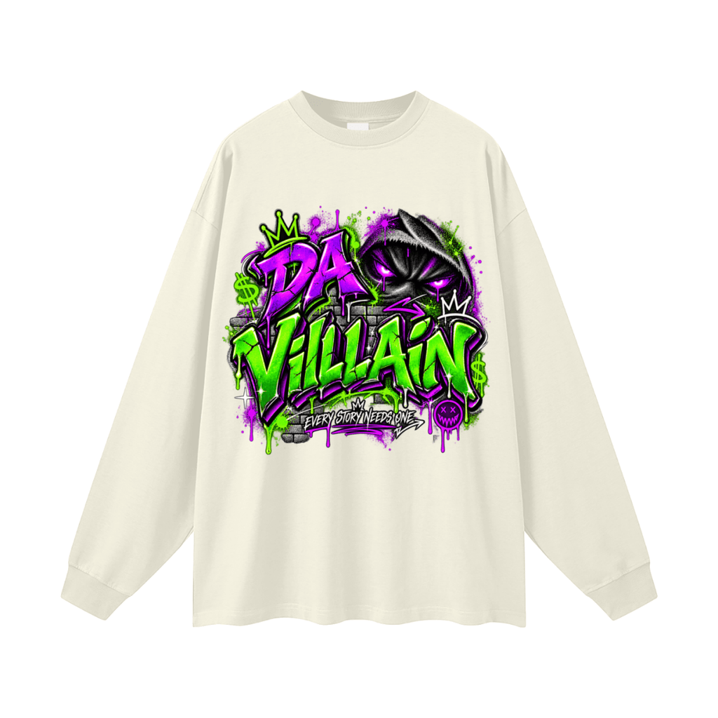 Da Villain Graffiti Oversized Long Sleeve T-Shirt - Shirt Habit