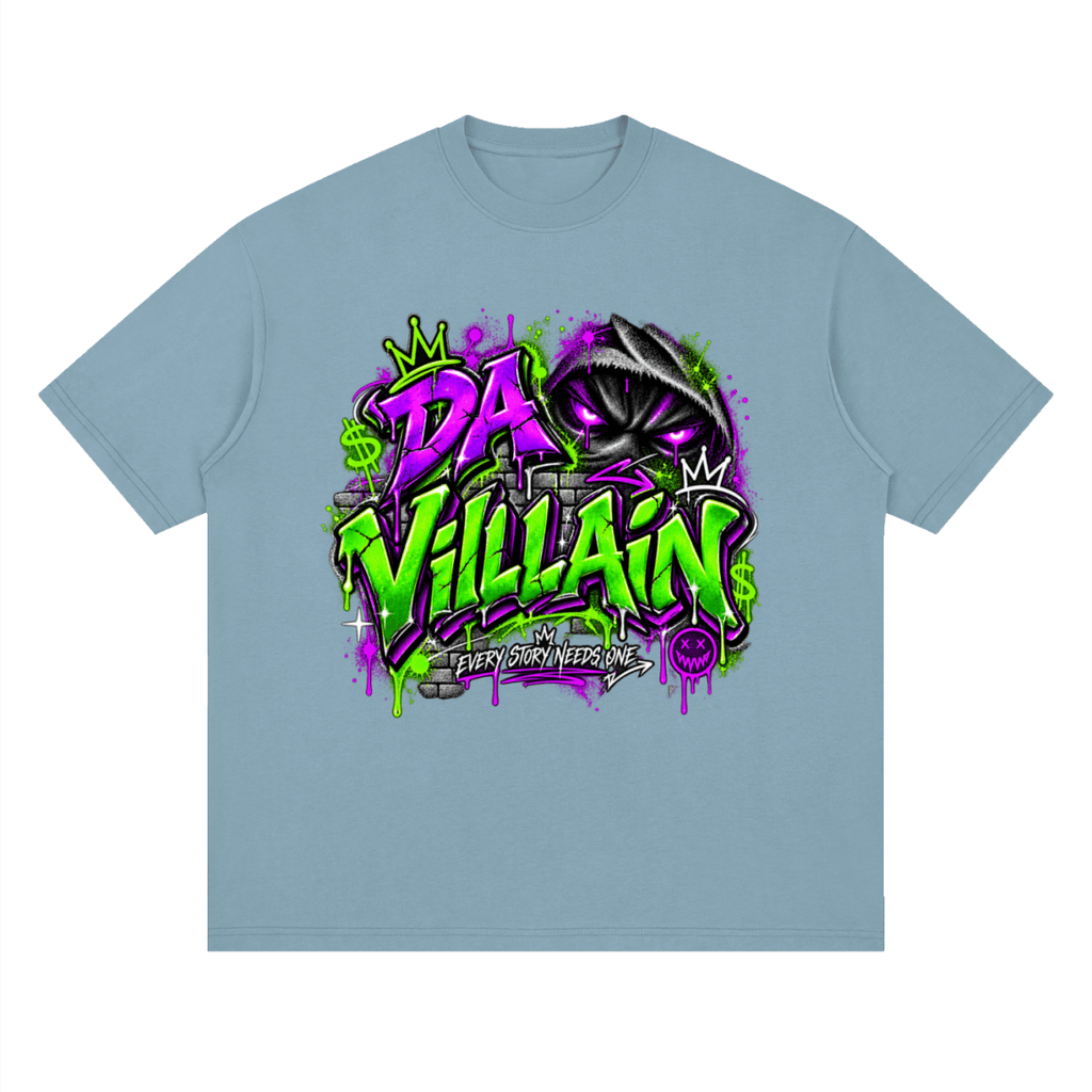 Da Villain Graffiti Streetwear Loose Drop Shoulder T-Shirt - Shirt Habit