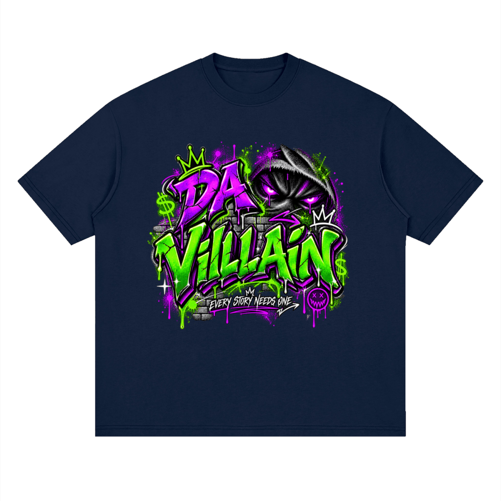 Da Villain Graffiti Streetwear Loose Drop Shoulder T-Shirt - Shirt Habit
