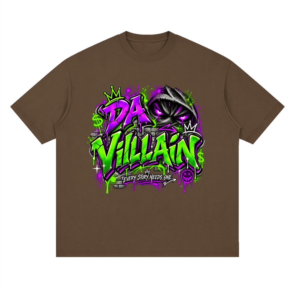 Da Villain Graffiti Streetwear Loose Drop Shoulder T-Shirt - Shirt Habit