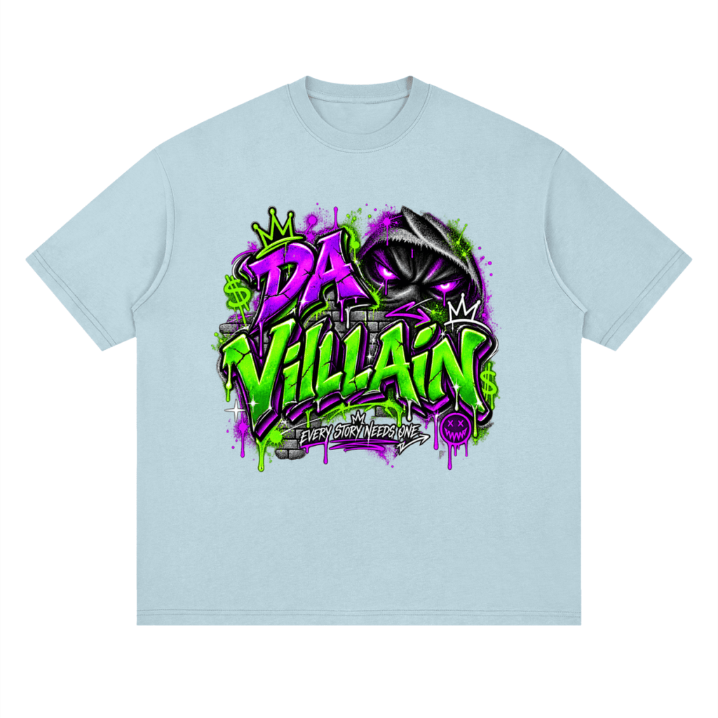 Da Villain Graffiti Streetwear Loose Drop Shoulder T-Shirt - Shirt Habit
