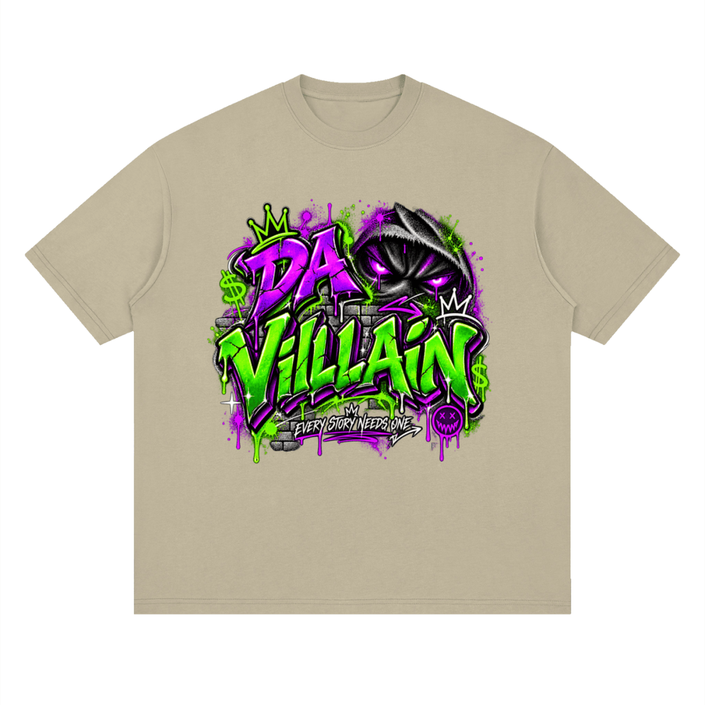 Da Villain Graffiti Streetwear Loose Drop Shoulder T-Shirt - Shirt Habit