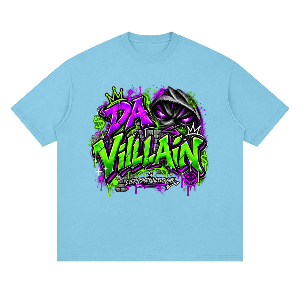 Da Villain Graffiti Streetwear Loose Drop Shoulder T-Shirt - Shirt Habit