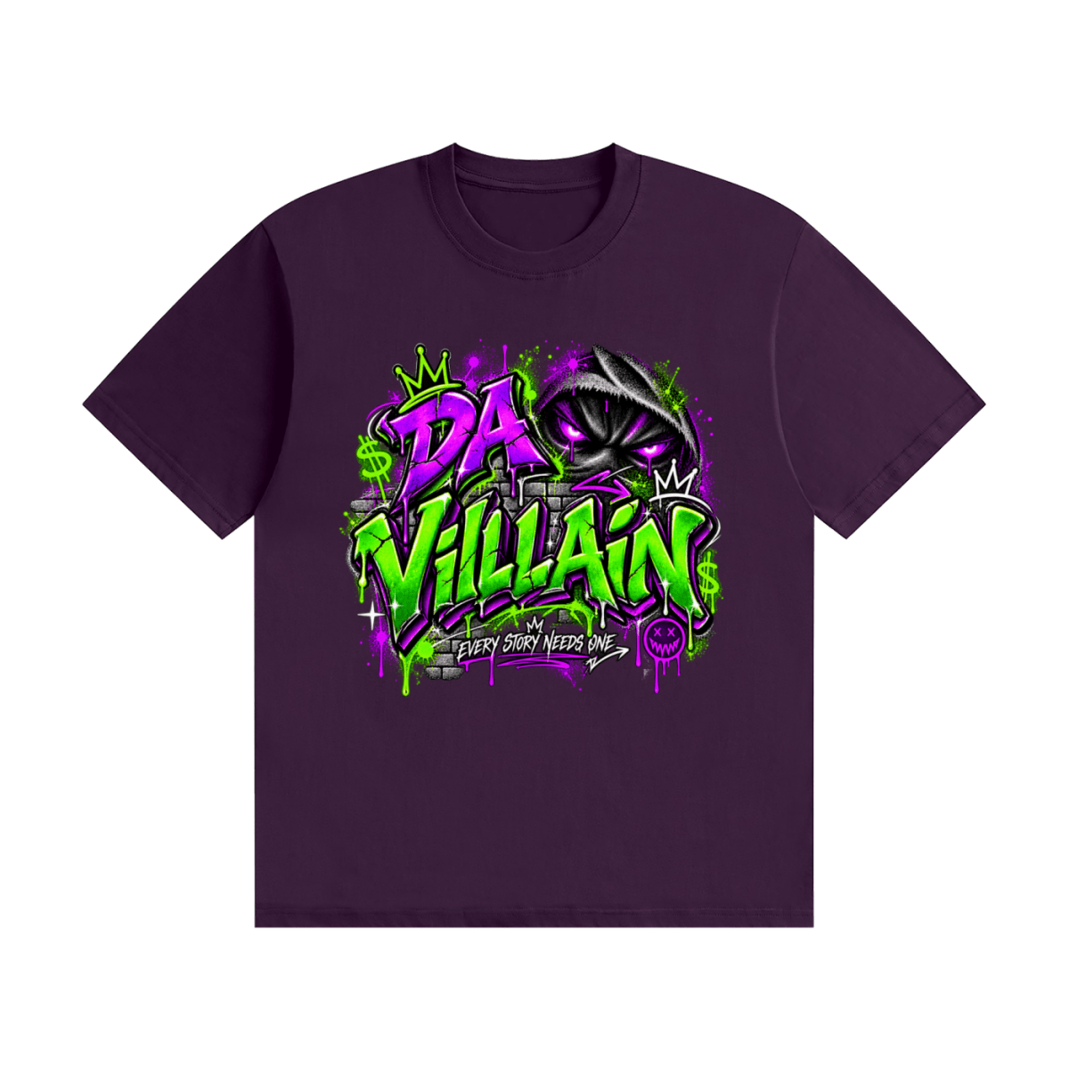 Da Villain Graffiti Unisex Seamless Cotton T-Shirt - Shirt Habit