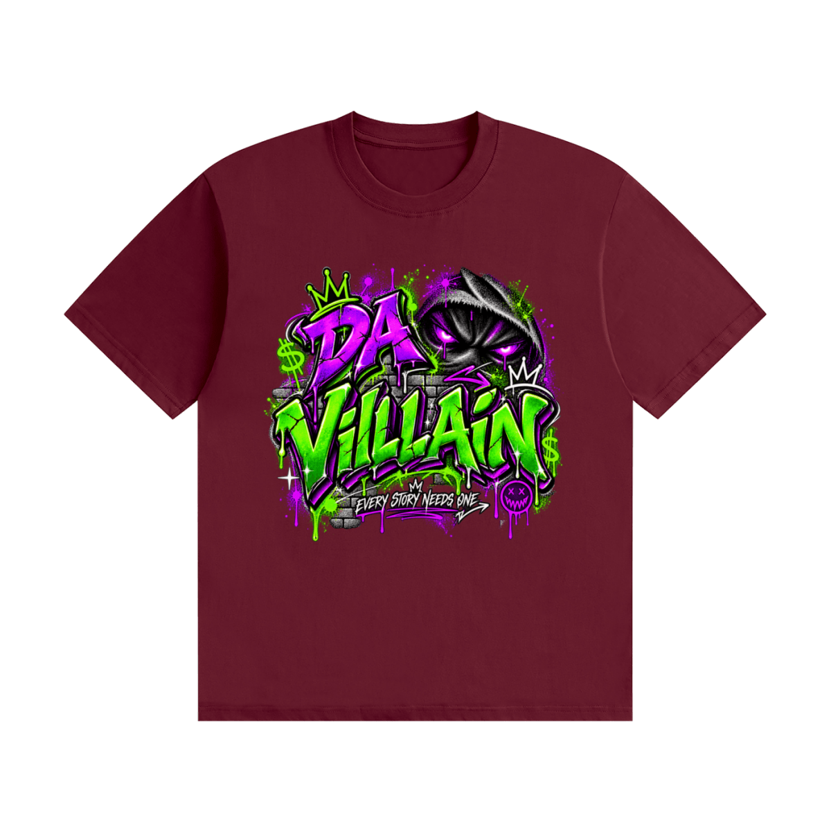 Da Villain Graffiti Unisex Seamless Cotton T-Shirt - Shirt Habit