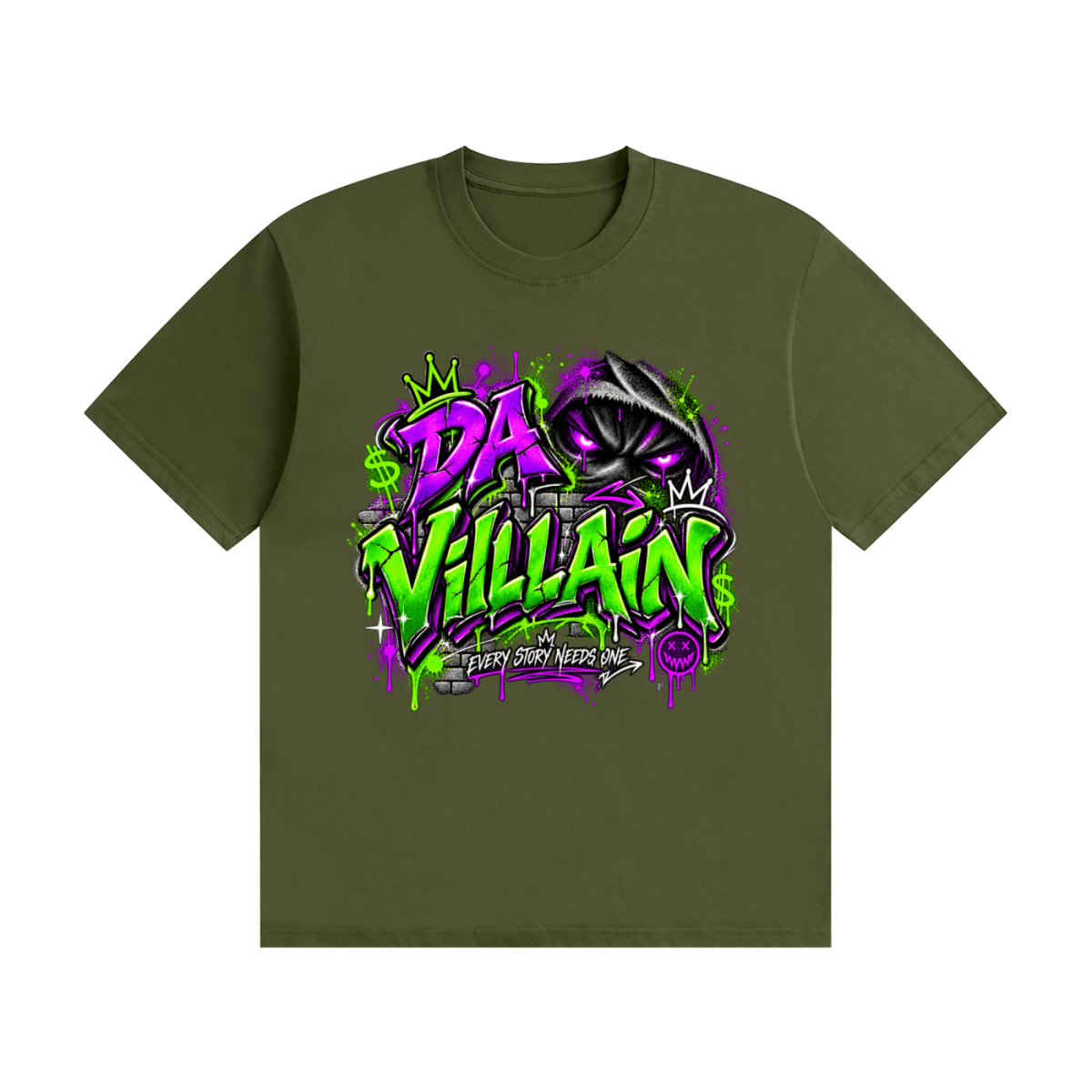 Da Villain Graffiti Unisex Seamless Cotton T-Shirt - Shirt Habit